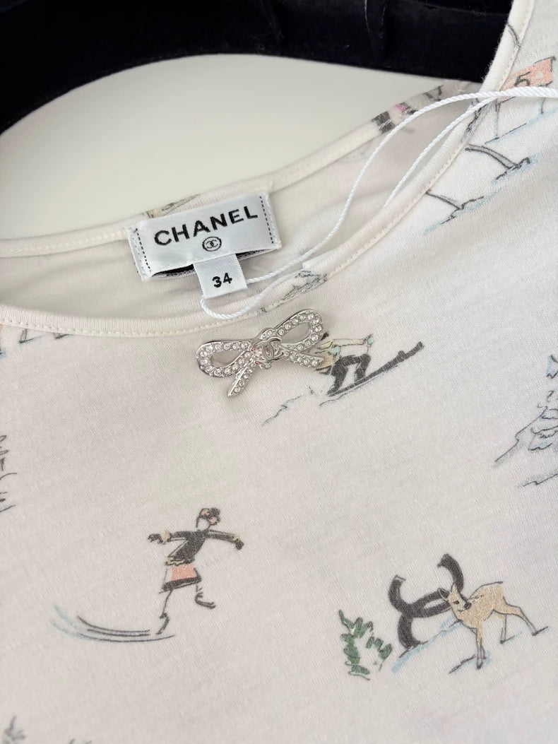 Chanel 25N Ski Print top