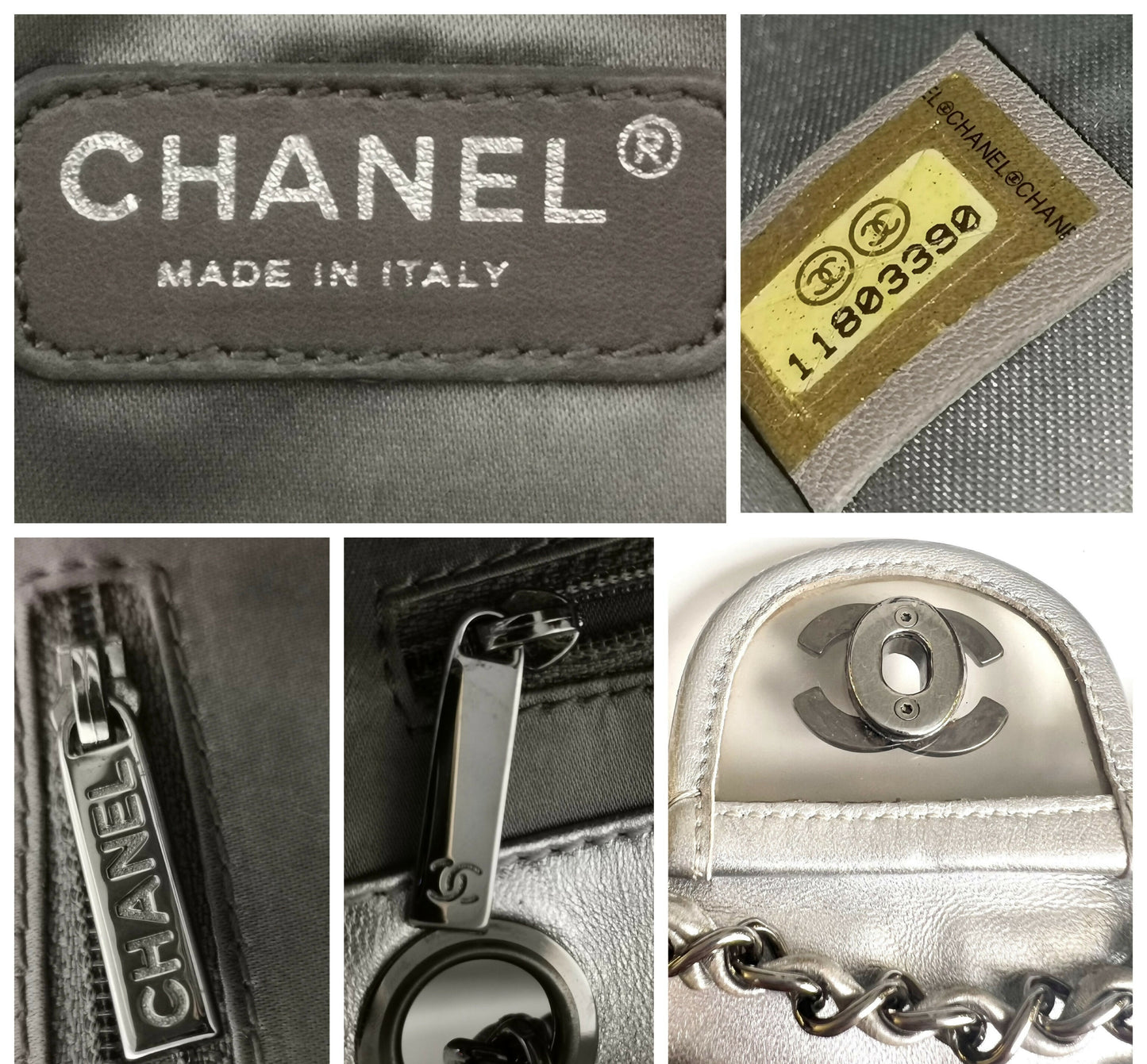 ICONIC Chanel 08C Medium Ice Cube Metallic Silver PVC Calfskin Classic Single Flap Bag