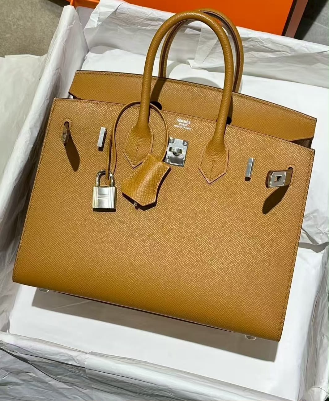 Hermes Birkin 25 sellier sesame Epsom palladium hardware