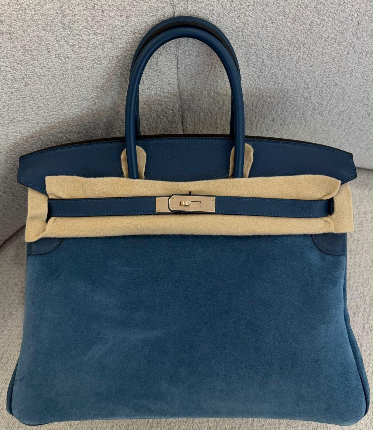 Hermes Birkin 35 Grizzly Thalassa leather palladium hardware