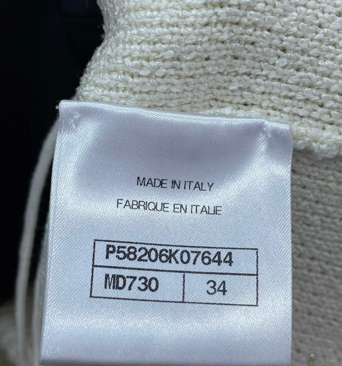 Chanel 18C Ecru/Gold pullover size 34