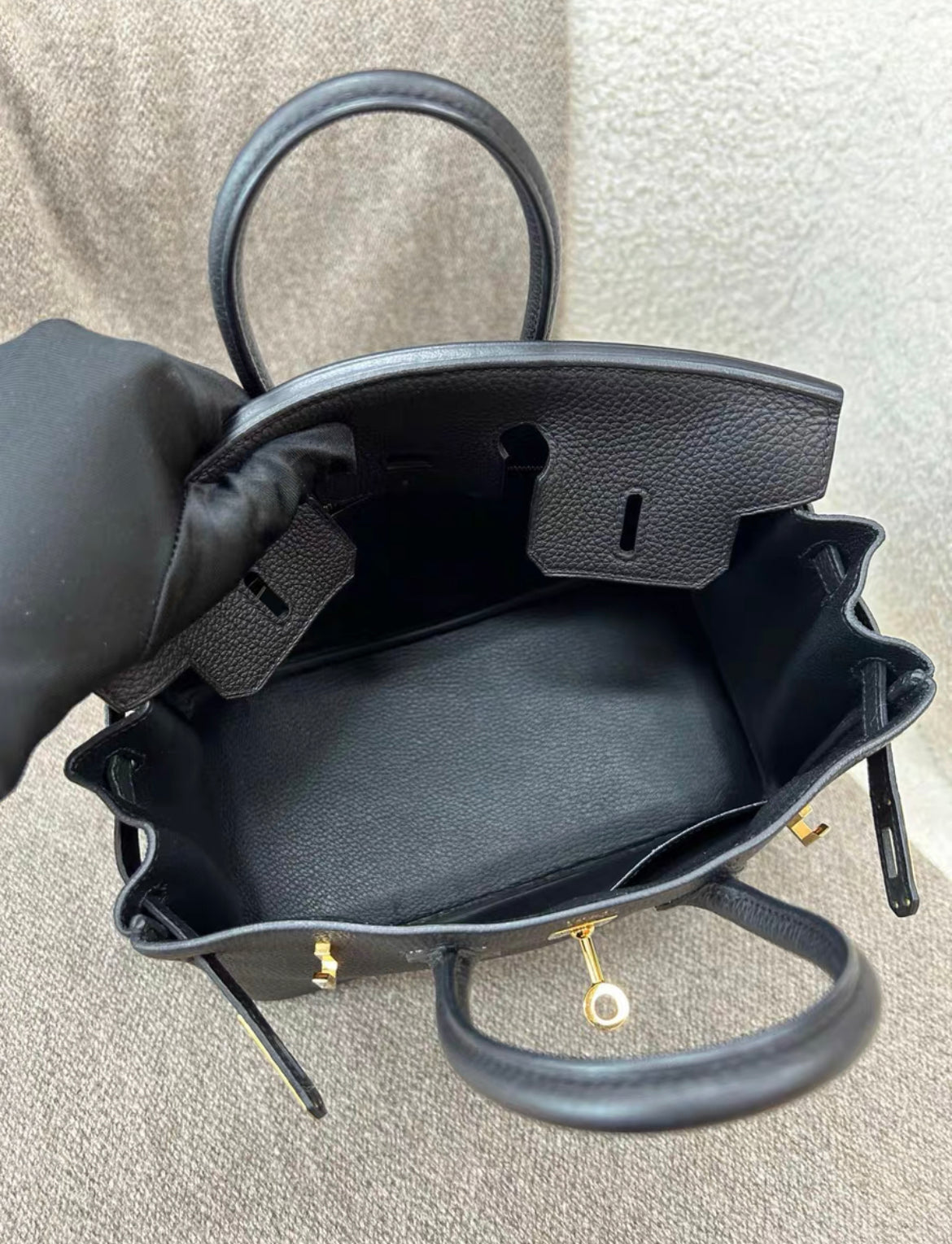 Hermès Birkin 25 black Togo Leather Gold Hardware