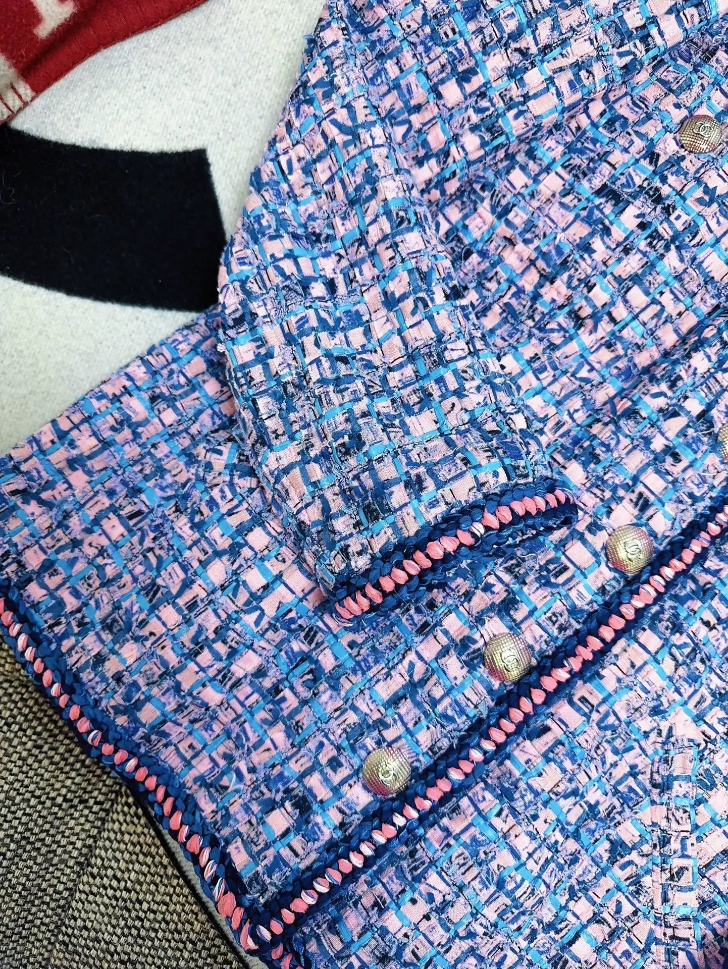 Chanel 21P blue tweed jacket