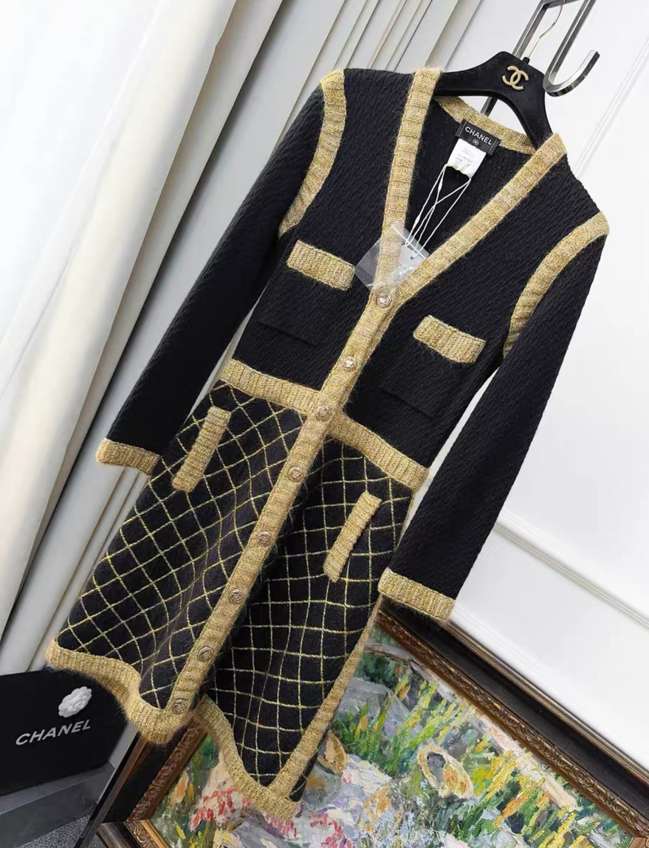 chanel black and gold dress Chanel Black and Gold Dress