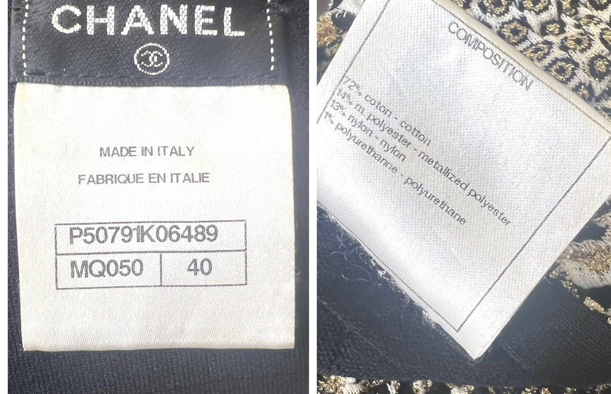 Chanel 15C Geometric Animal Print Metallic Legging Pants