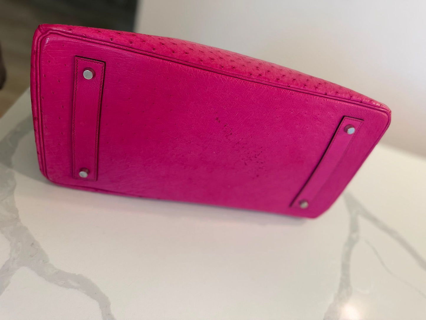 Hermes Birkin Shoulder JPG Pink Ostrich leather palladium hardware
