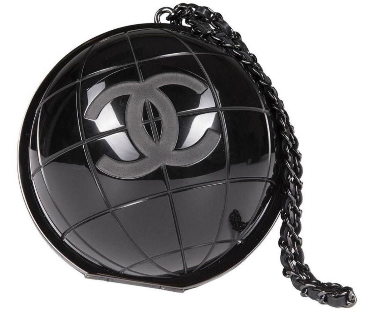 Chanel Fall 2013 RUNWAY BLACK LUCITE GLOBE EVENING BAG