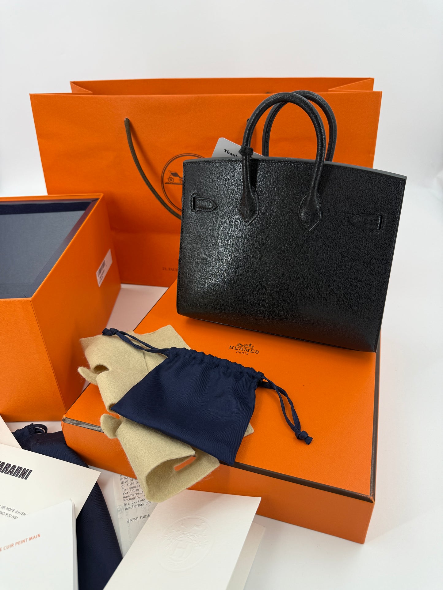 Hermès Birkin 20 Faubourg Disco – Veau Box Noir, Palladium Hardware