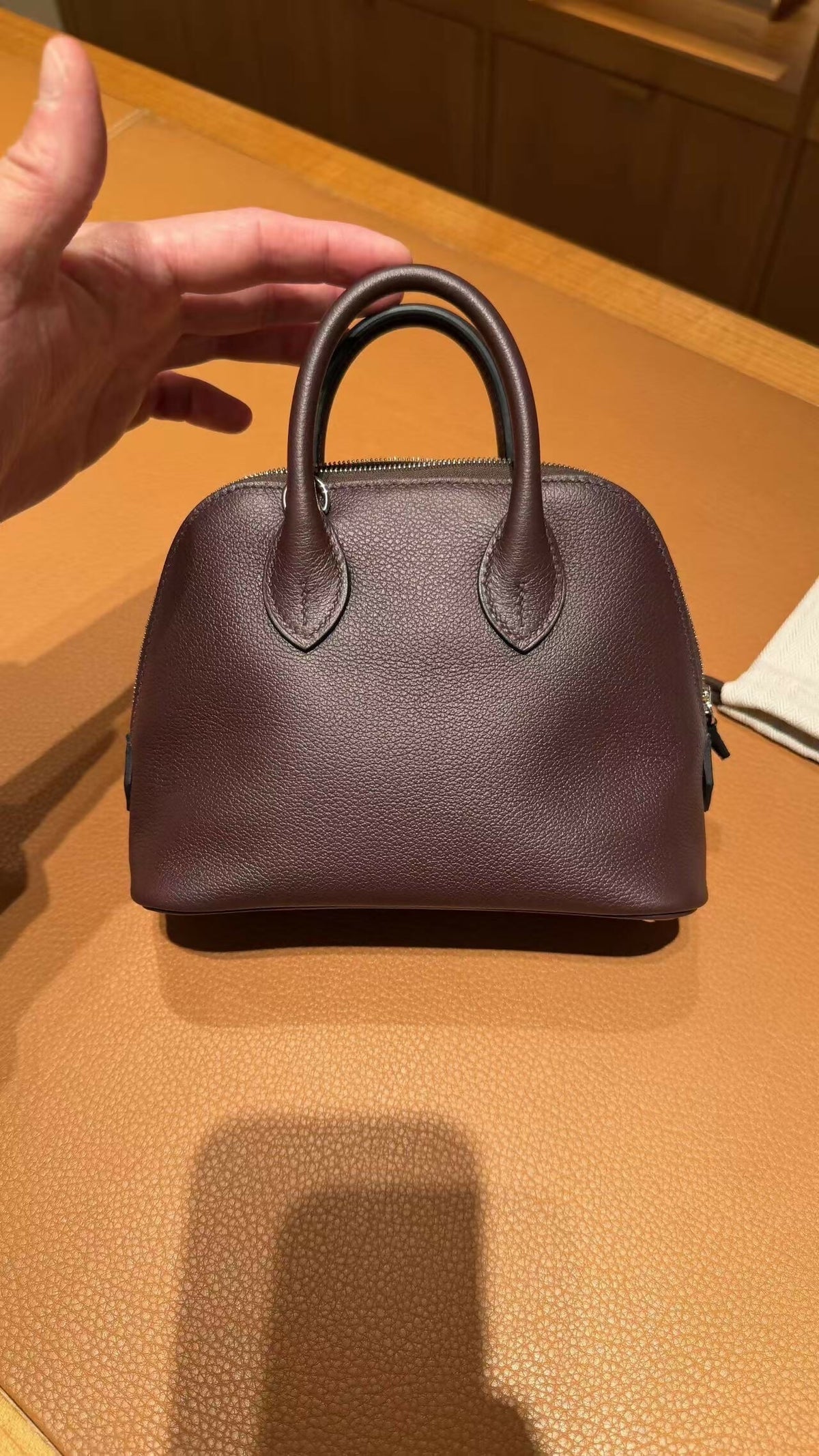 Hermès Mini Bolide Rouge H / Saddle Red with Red Interior Bicolor Epsom Leather
