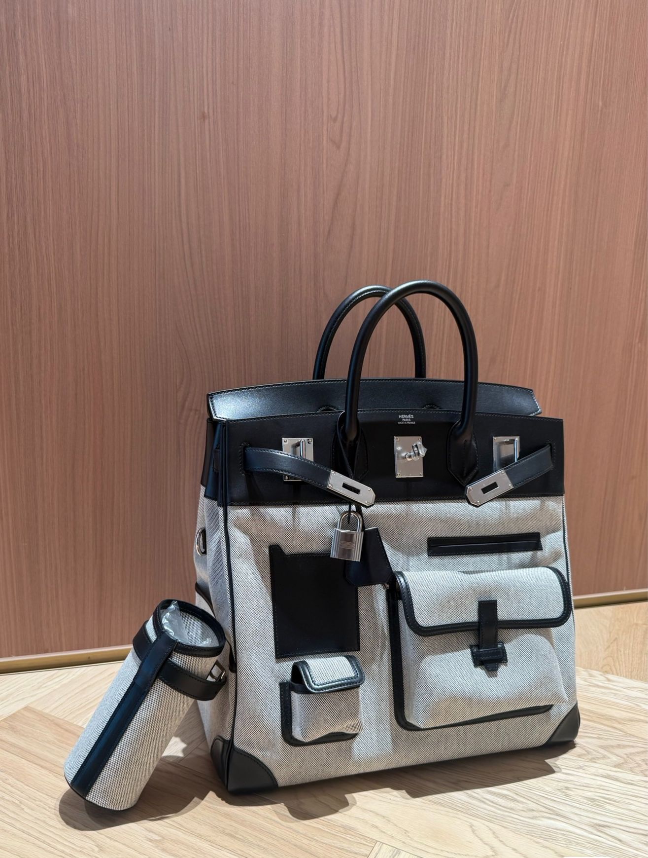 Hermès Cargo HAC Birkin 40 Black Box & Toile with Palladium