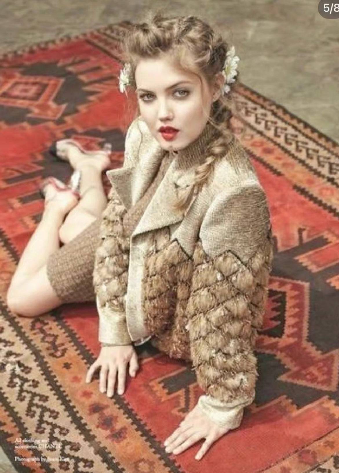 Chanel 17A fantasy tweed coat beige/gold size 40 brand new with tags