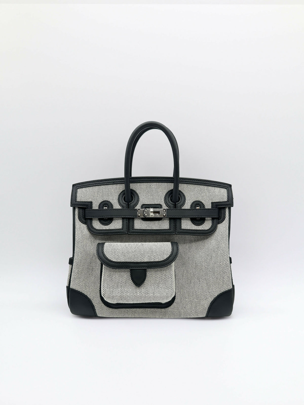 Hermès Birkin 25 Cargo Ecru / Noir Toile / Swift Leather Gold Hardware