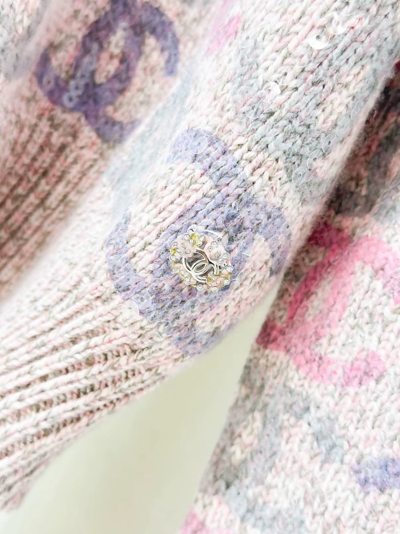 Chanel 22k pink turtleneck sweater