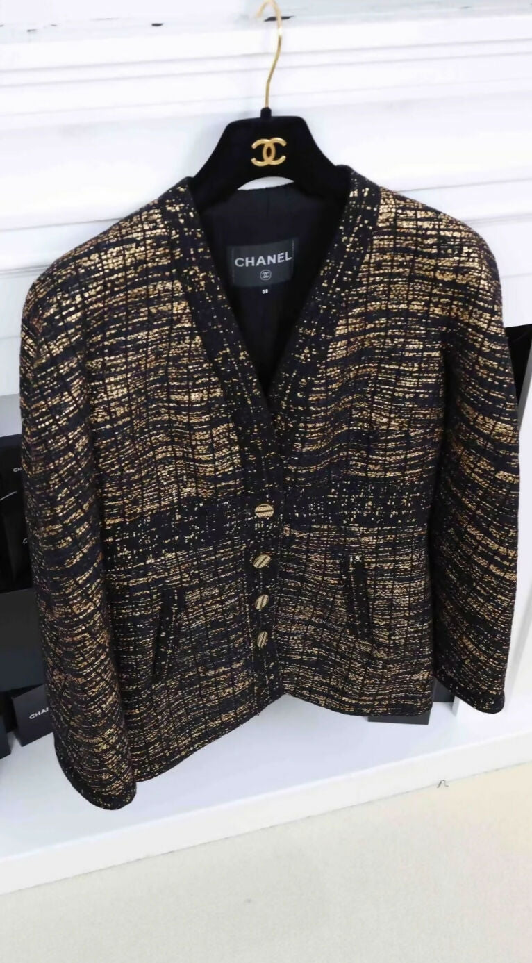 Chanel 2019 Egypt Series Black and Gold Jacket