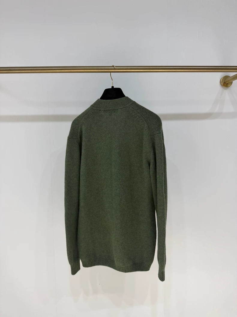 Loro Piana Fall/Winter 2025 Baby Cashmere Two-Pocket Forest Green Cardigan