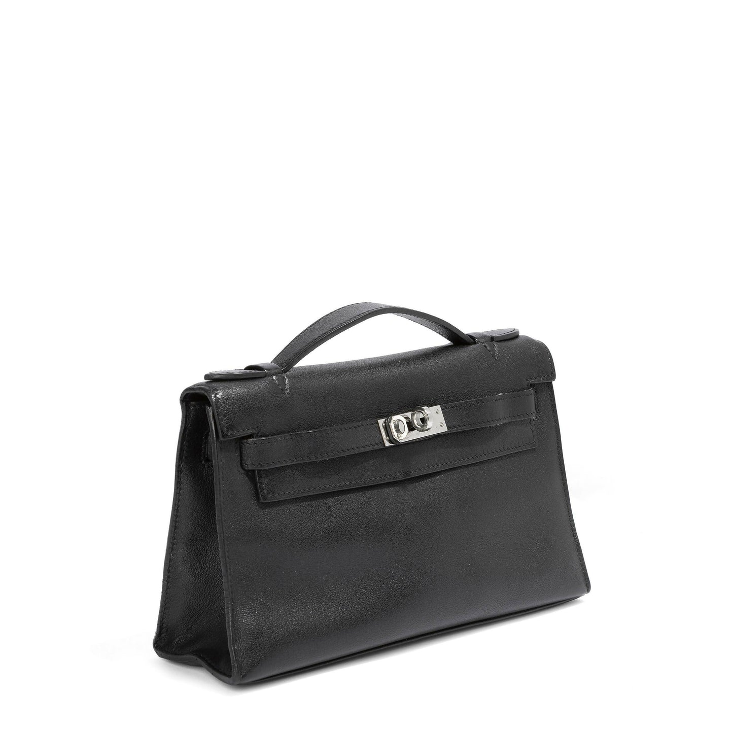 Hermès Kelly Pochette Black Swift PHW Bag