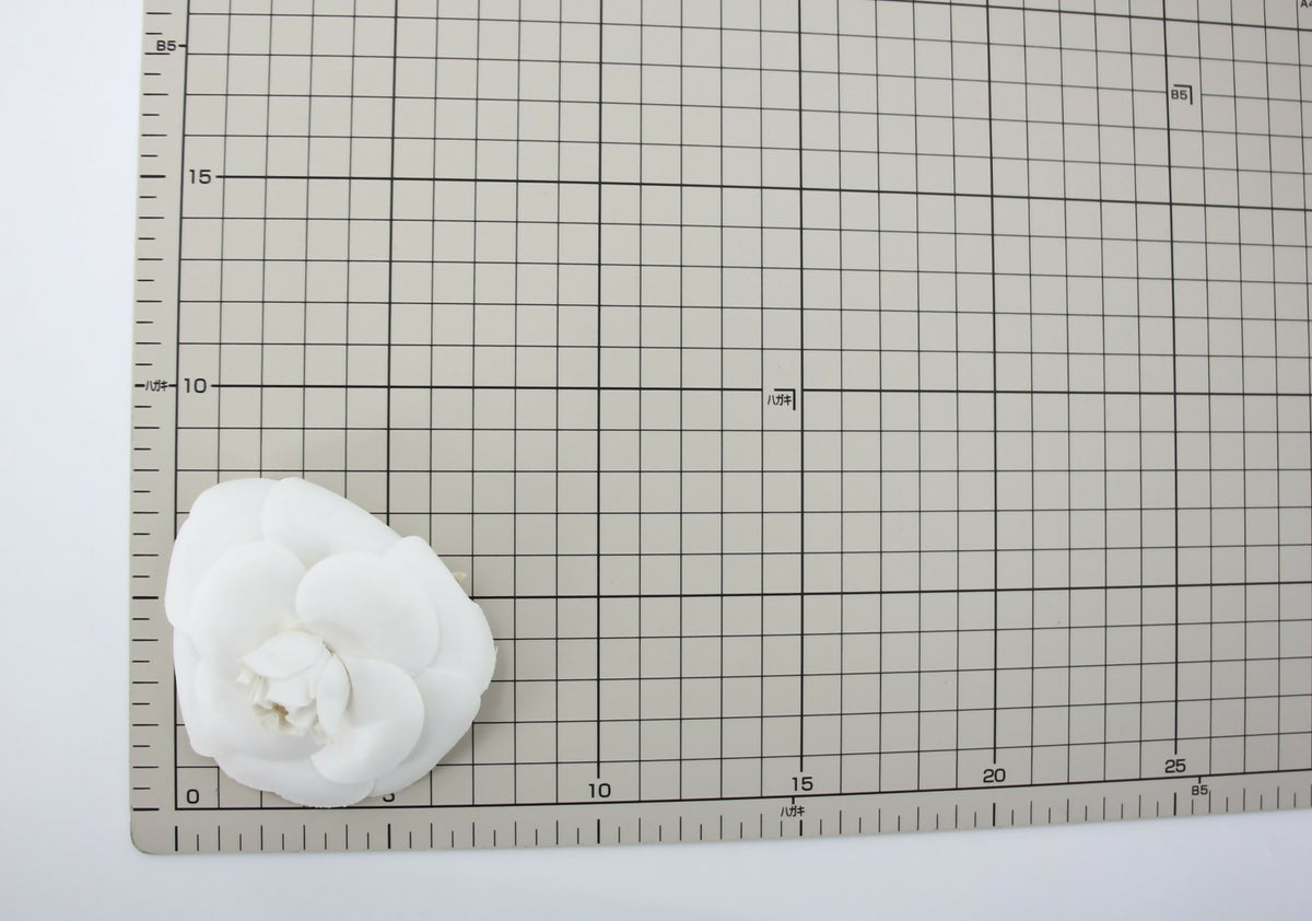 Chanel Vintage 81-85 Canvas White Camellia Brooch
