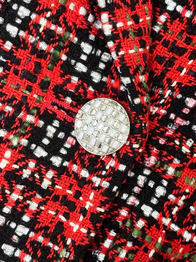 Chanel 20S red tweed jumpsuit
