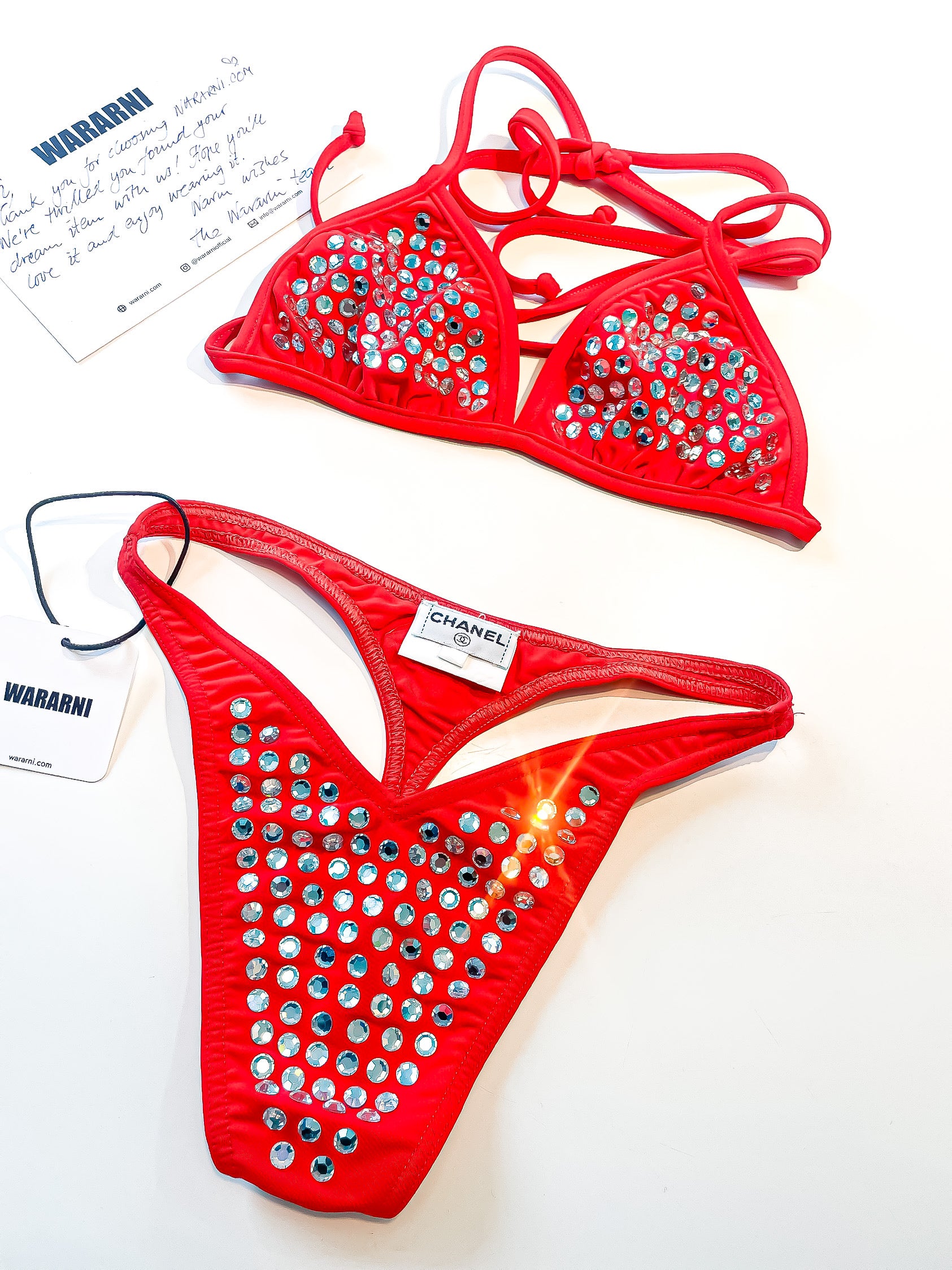 Chanel Vintage 1995 Barbie Red Crystal Bikini | Rare Collector's