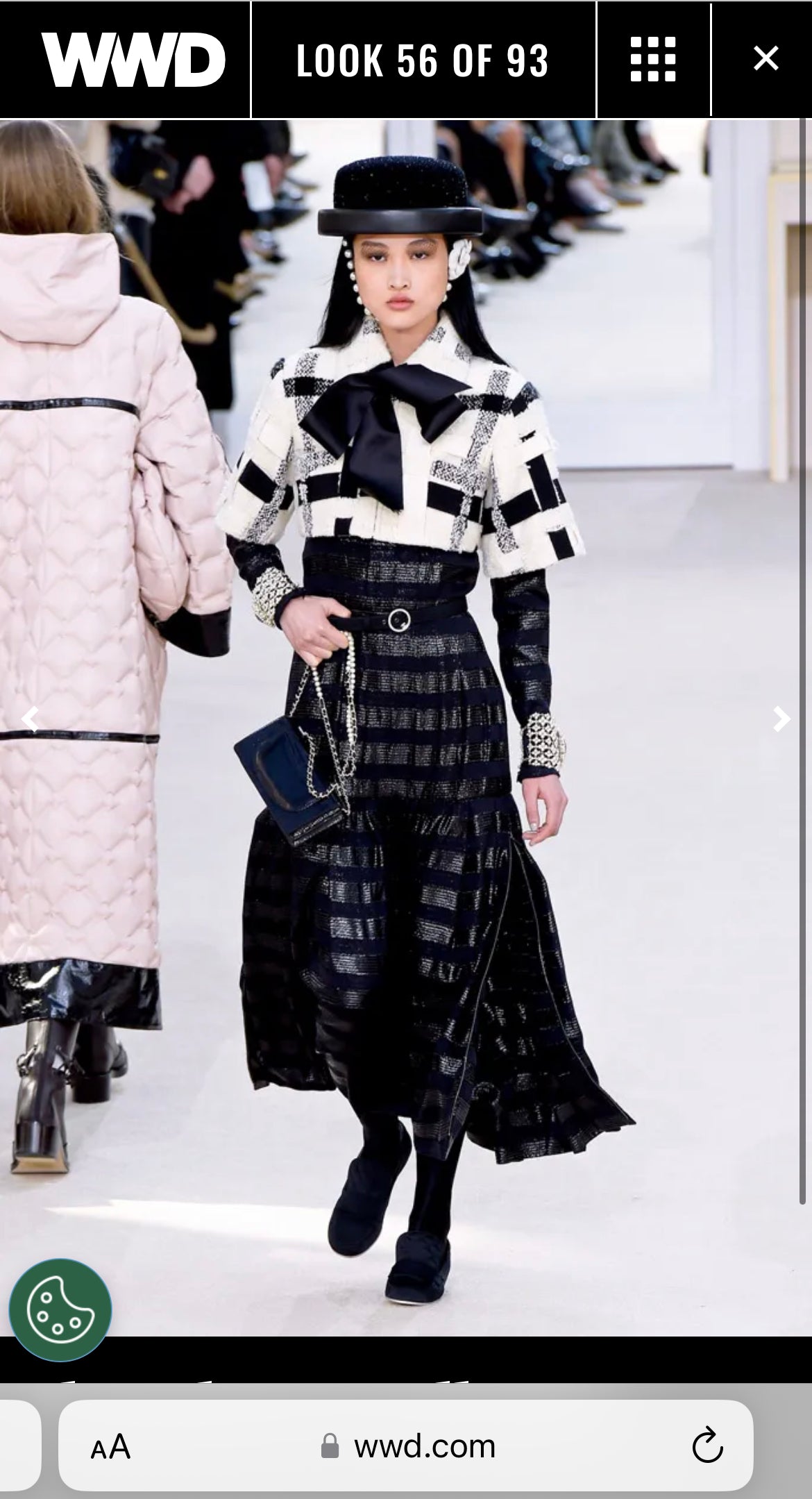 Chanel 2016 Fall Winter runway Ecru/Black Embroidered ROC Woven