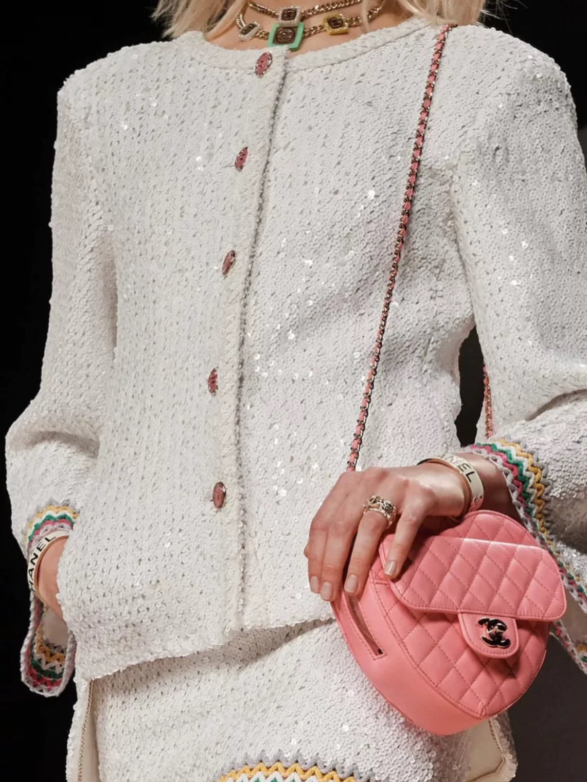 Chanel 22S Pink Heart Bag Large