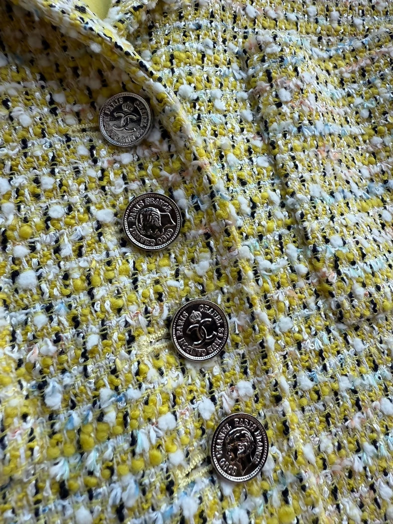Chanel 96P yellow tweed jacket