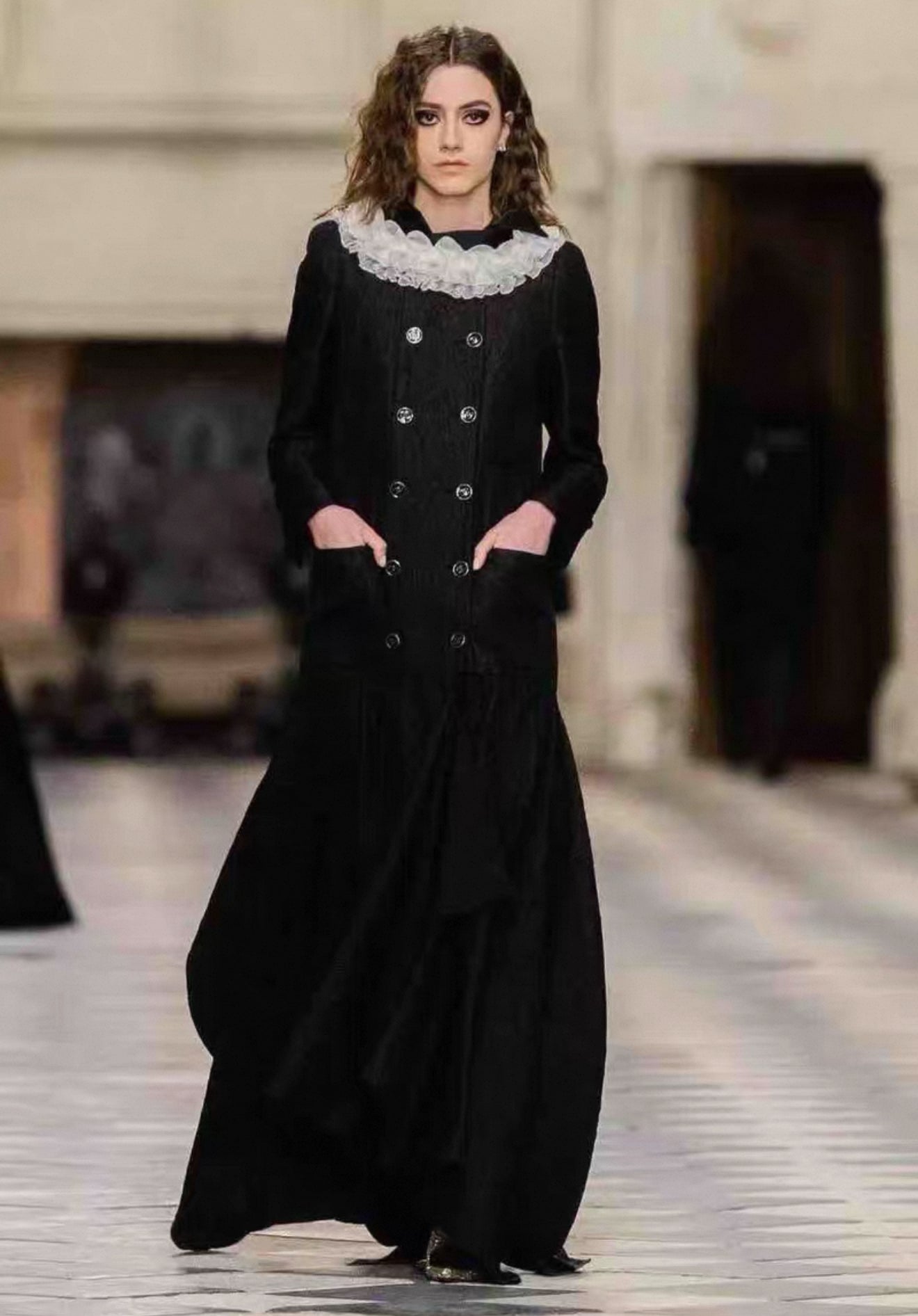 Rare Chanel 2021 Black Long Coat/Dress 36