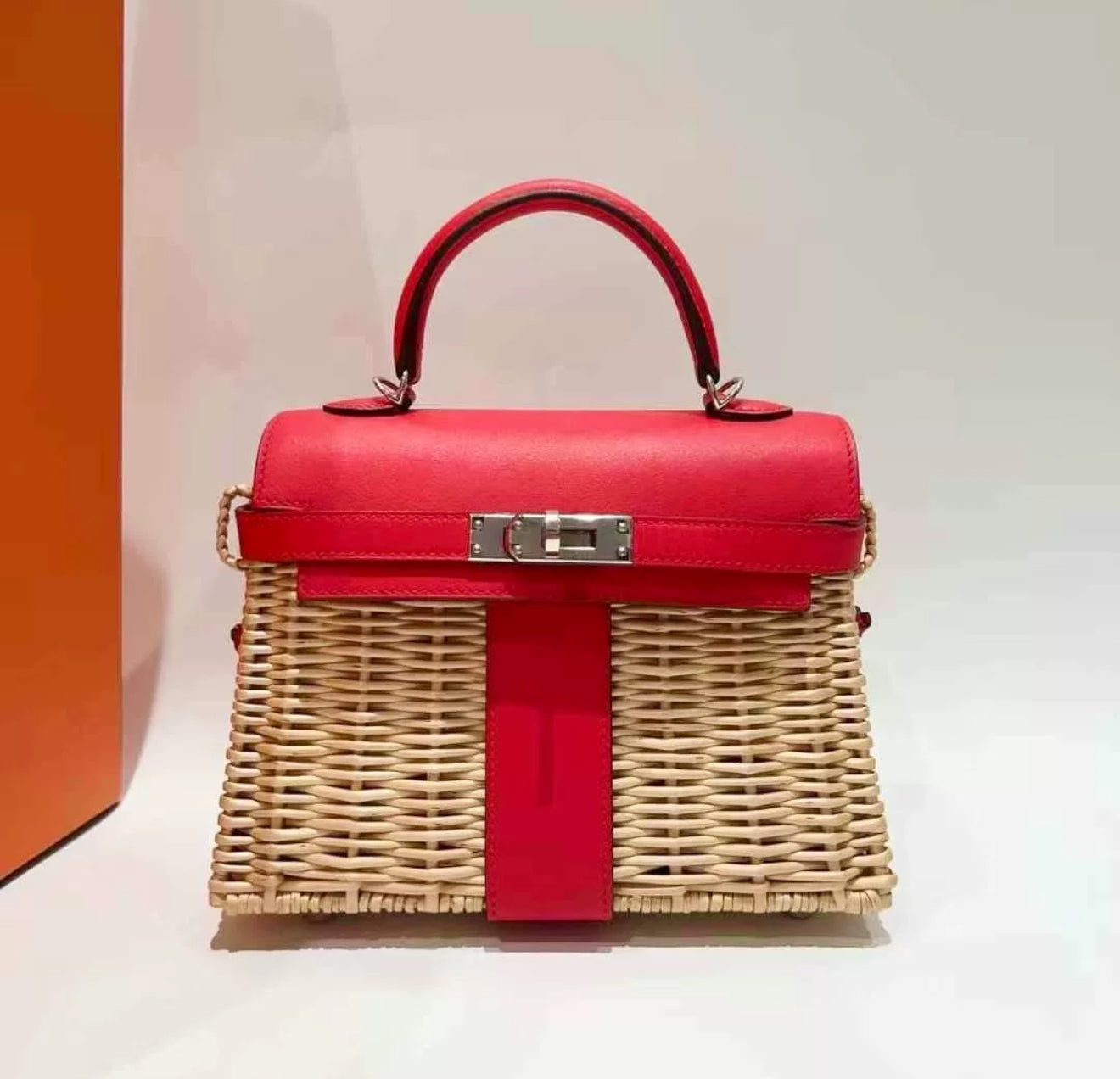 Hermès Kelly Mini Picnic Red Swift Leather Palladium Hardware