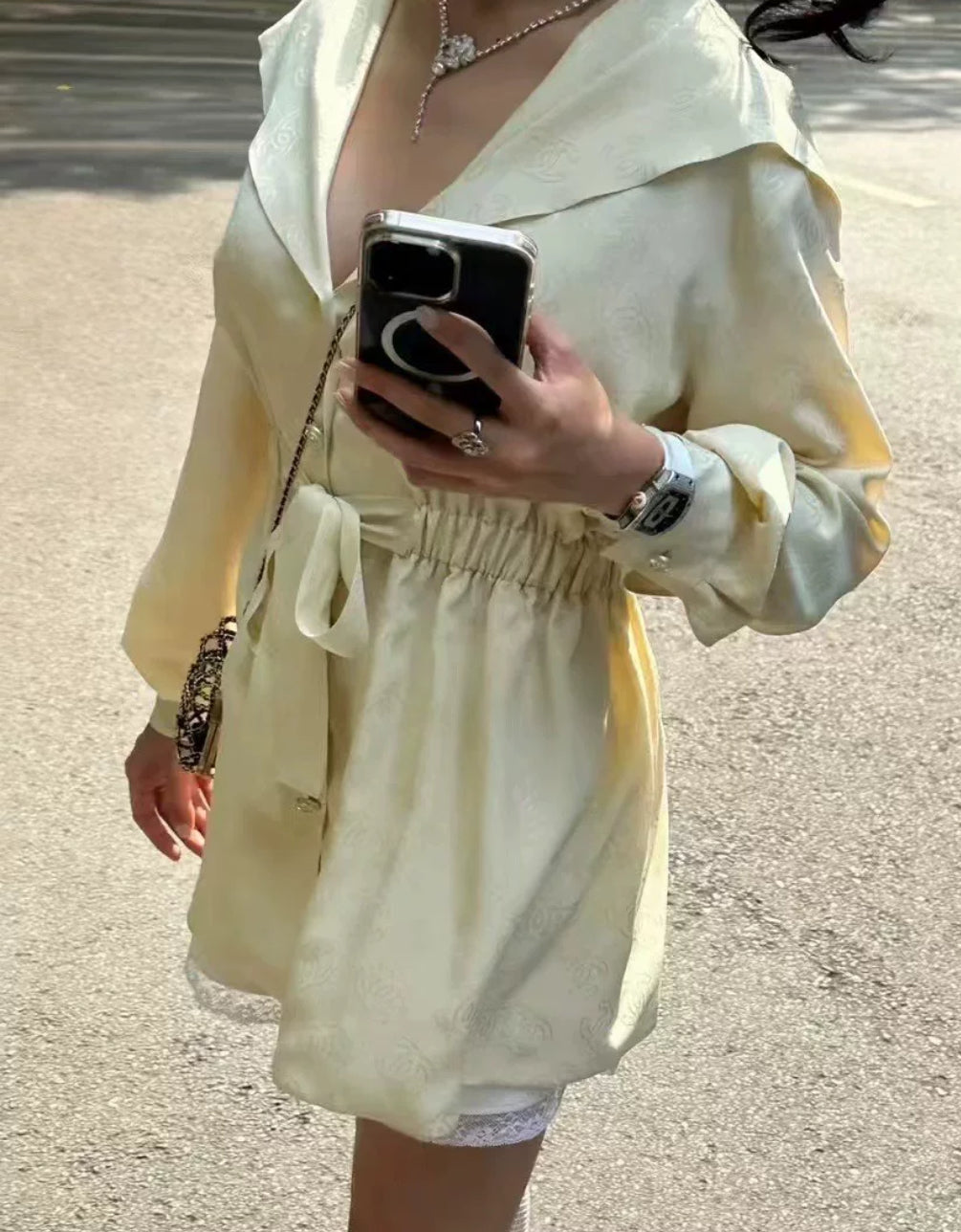 Chanel 23S Light Yellow silk Jacket