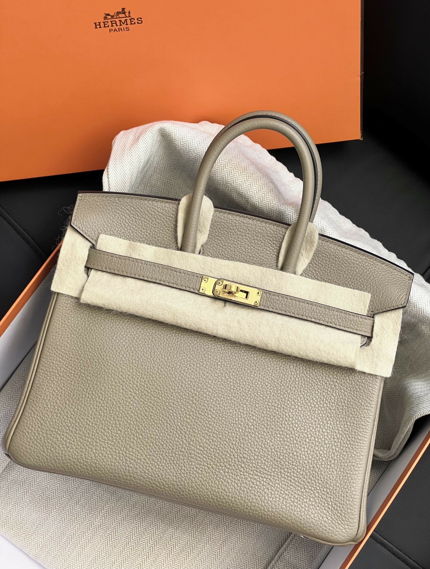Hermès Birkin 25 Beige Marfa Togo Leather with Gold Hardware