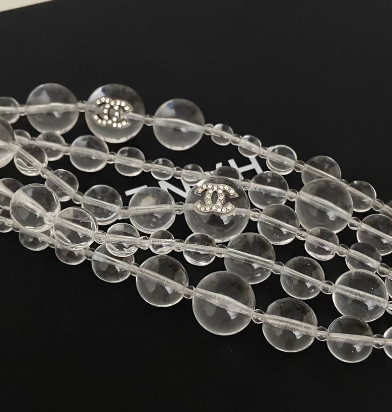 Chanel 2018 Transparent Multi-Layer Beaded Bracelet