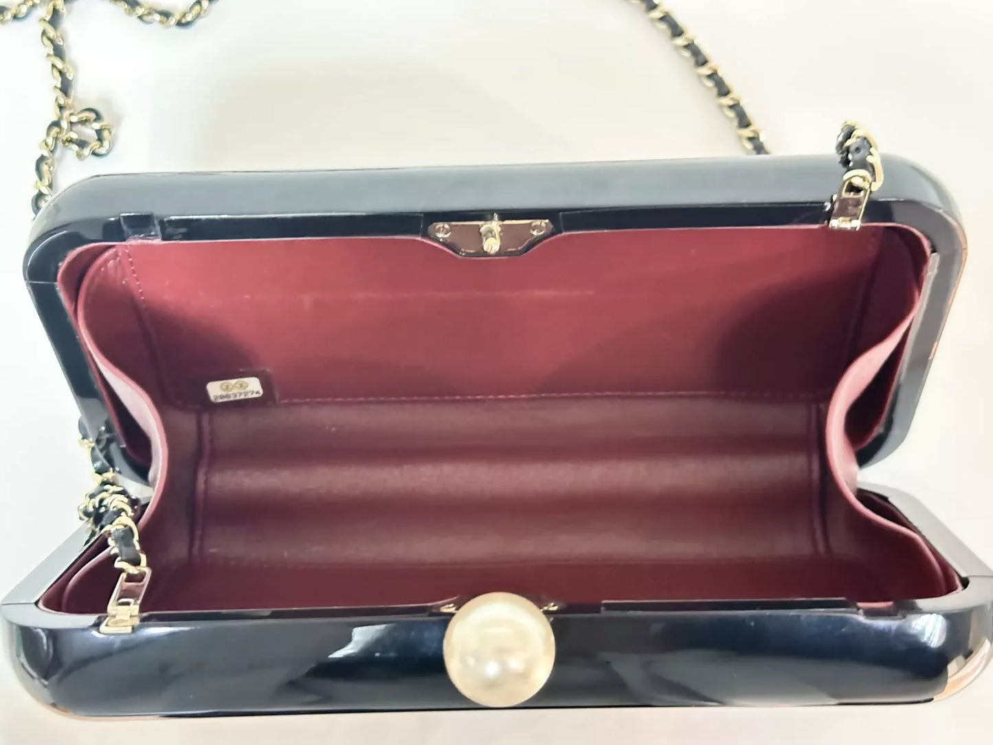 Chanel “Votez Coco” Pearl Plexiglass Minaudière Evening Clutch