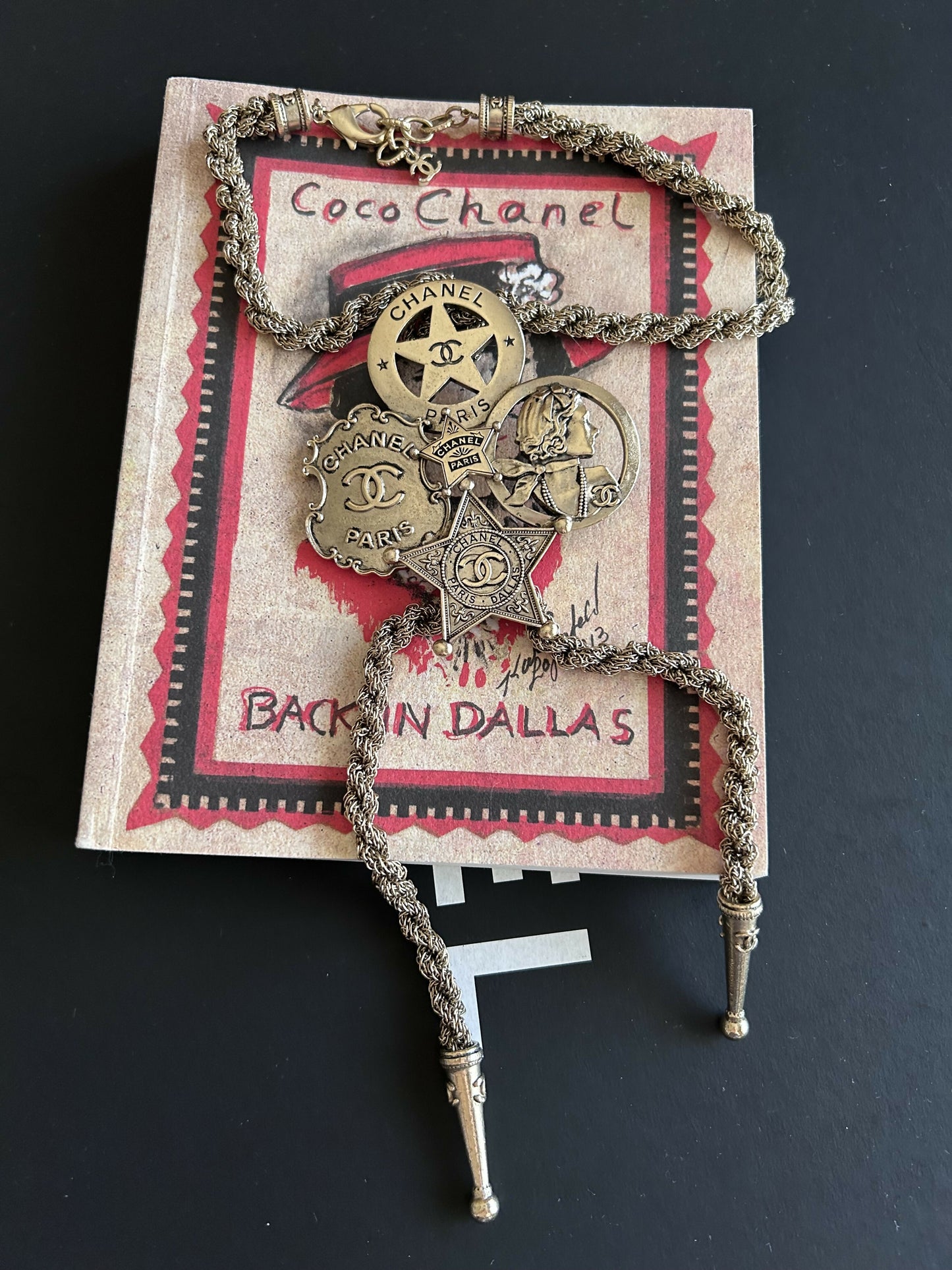 Chanel Bolo Dallas Tie Necklace with Charms