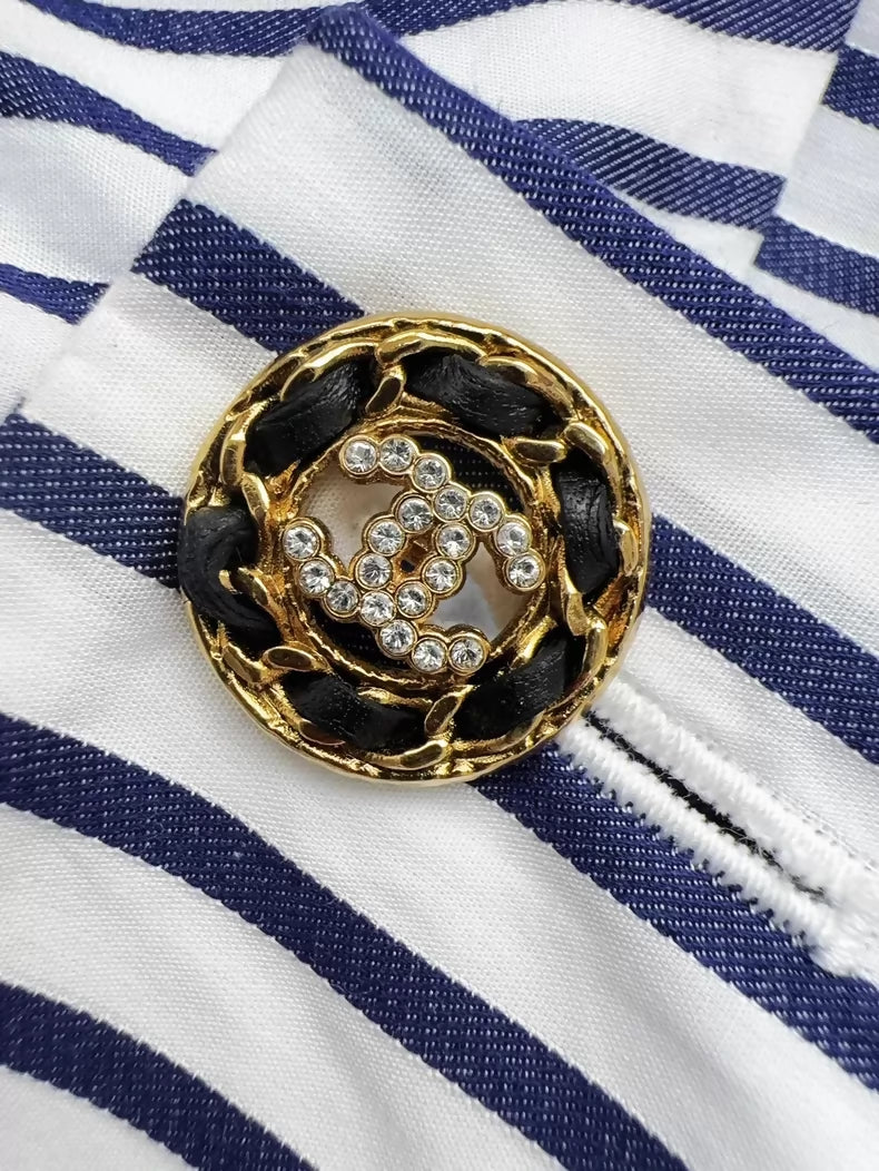Chanel 22S blue and white striped shirt,