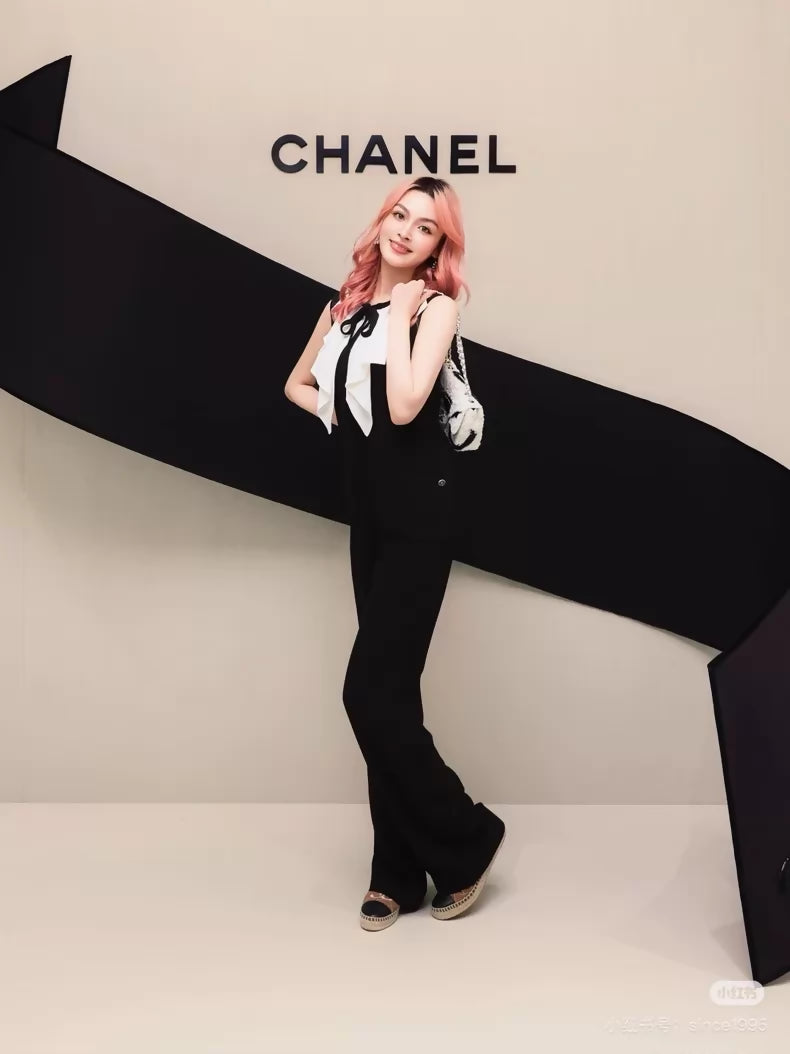 Chanel 25B black and white jumpsuit