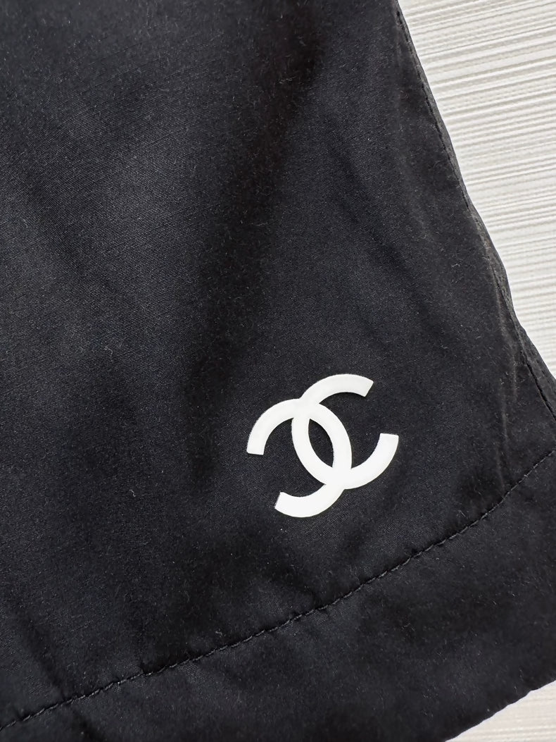 Chanel 26s black CC logo shorts