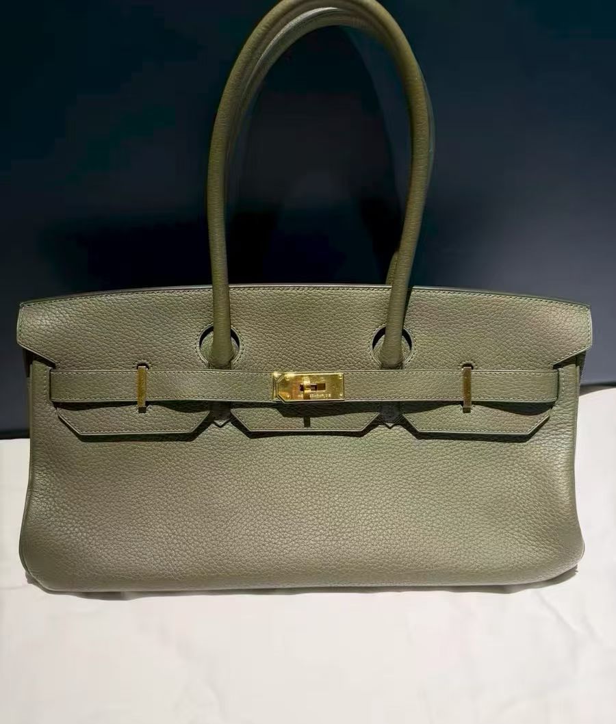 Hermes Birkin Shoulder Green Olive Togo Leather Gold Hardware