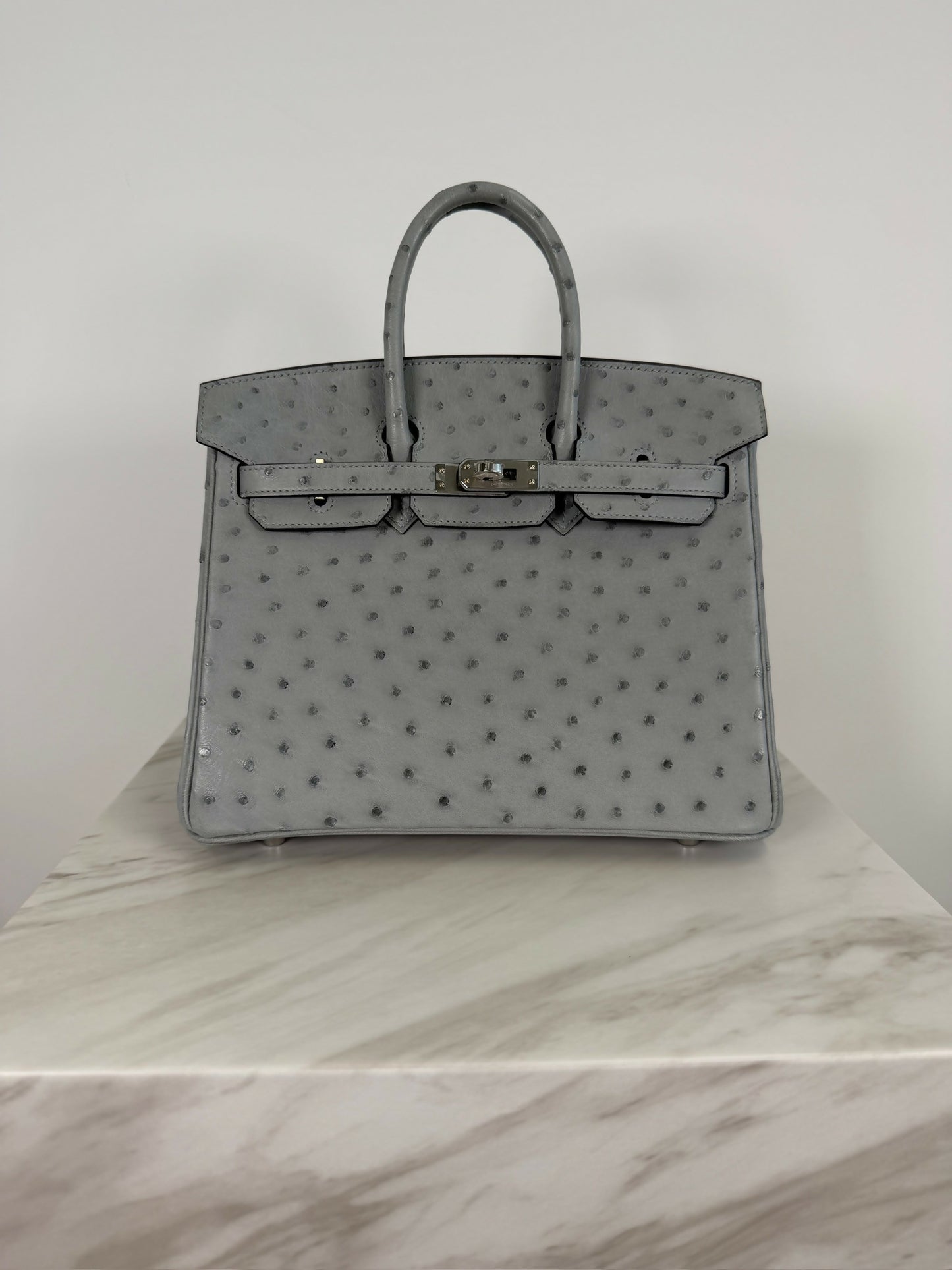 Hermès Birkin 25 Bleu Glacier Ostrich PHW G 2026