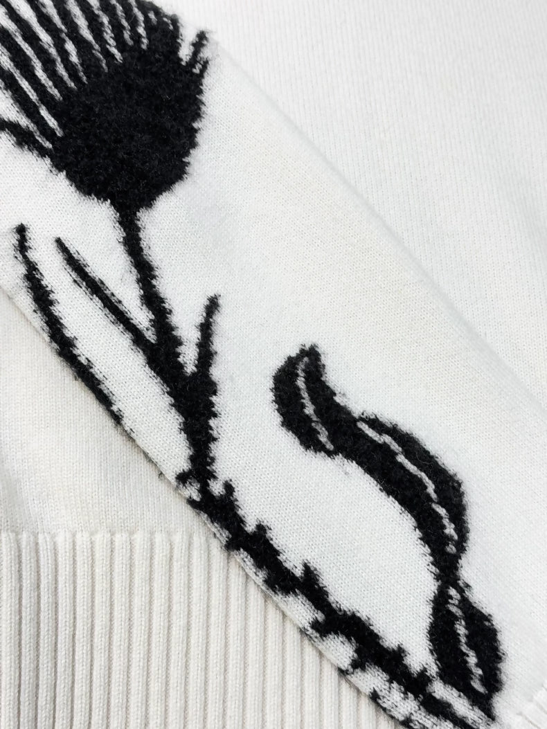 Chanel white & black sweater