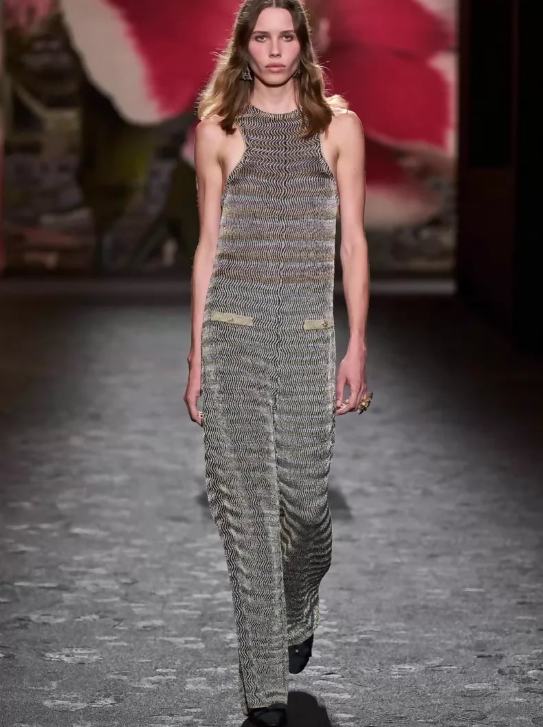 Chanel 24S Gold and Silver Jumpsuit