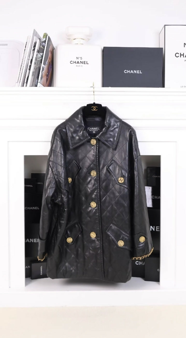 CHANEL レザー製 ヴィンテージジャケット Chanel 1991 Leather Jacket – Wararni.com