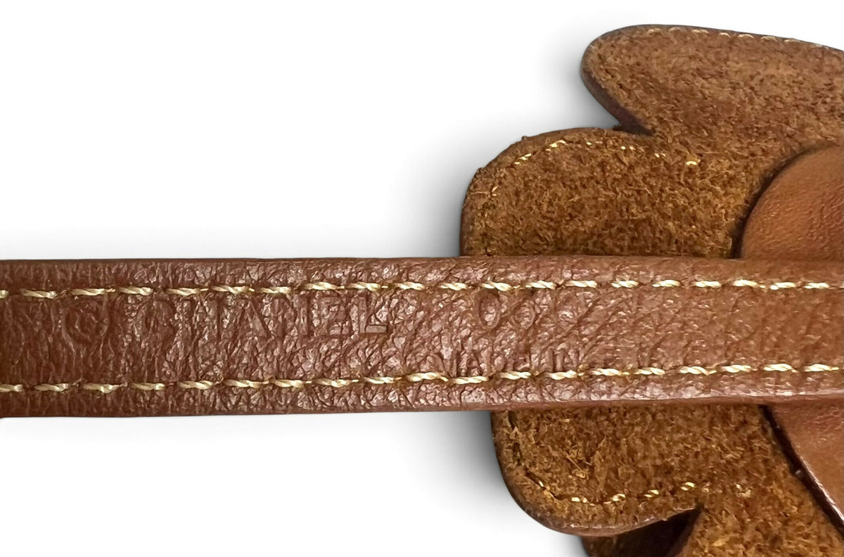Chanel 05A Brown Camellia Beaded Leather Choker Statement Necklace/Bracelet