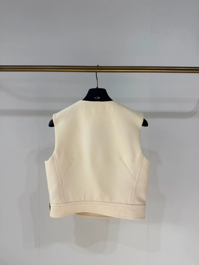 Louis Vuitton beige cotton short vest