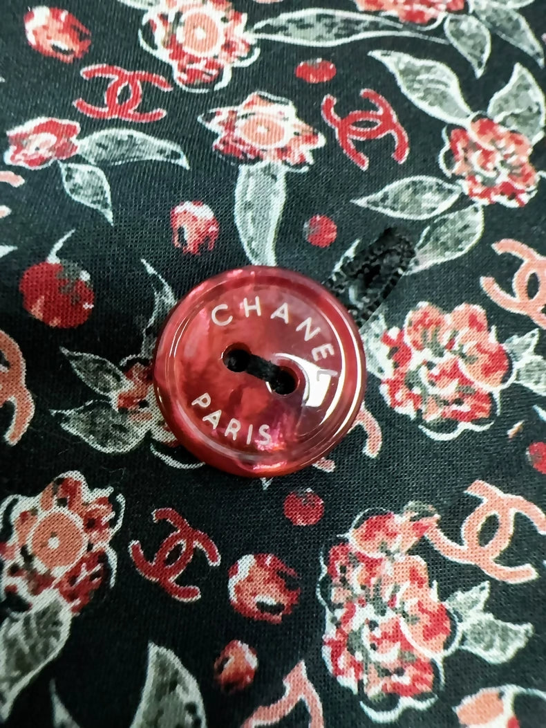 Chanel 24B Red flowers shirt