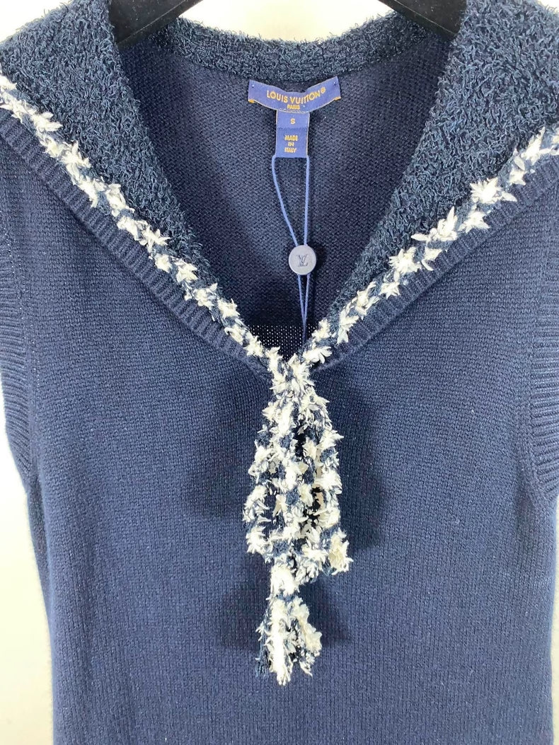 Louis Vuitton 26ss sailor collar knit dress with ribbon