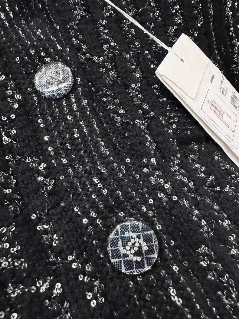 Chanel 21K black cashmere cardigan