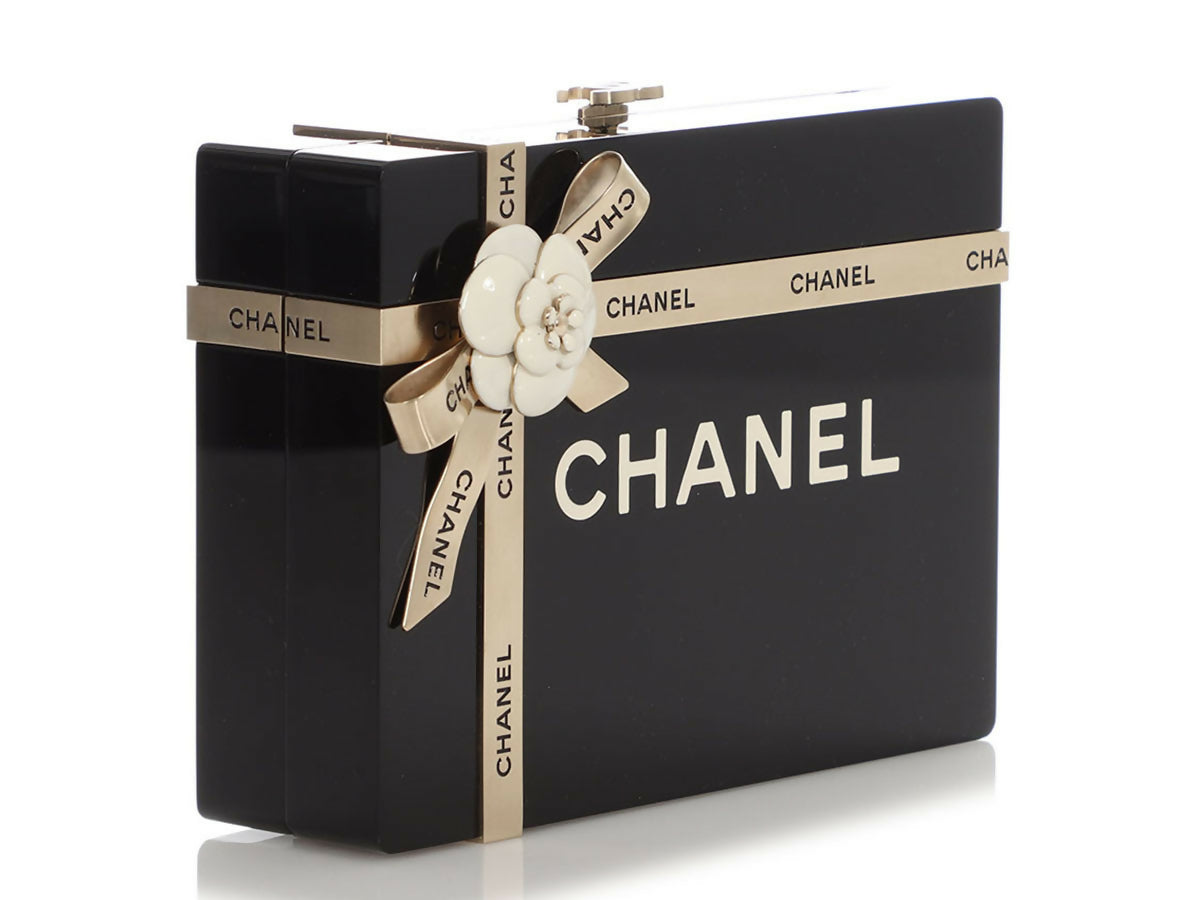 Chanel Black Plexiglass Gift Box Minaudière – Gold Hardware, 2017