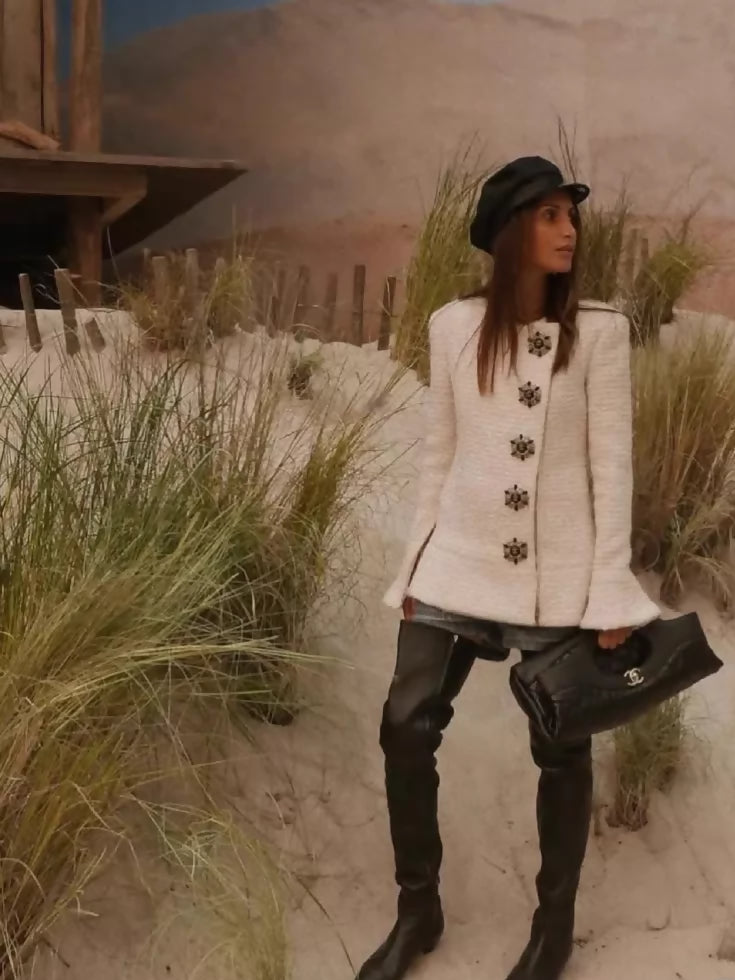 Chanel 18A off-white tweed jacket