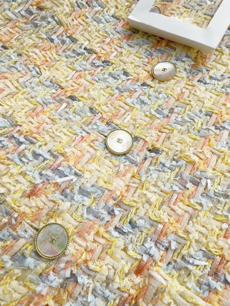 Chanel 25P yellow mixed color tweed vest