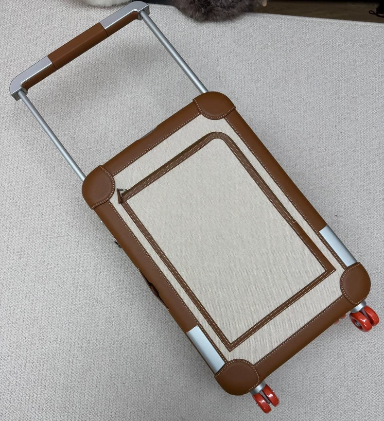 Hermes gold-brown cargo suitcase